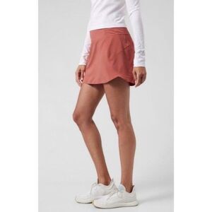 NEW Athleta Run With It 14” Skort Women Medium Athletic Tennis Salmon Pink Skirt